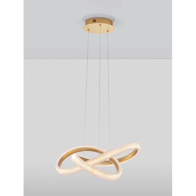 Brass Gold Aluminiun & Acrylic LED 42 Watt 230 Volt 3400Lm 3000K IP20 D: 75.5 H: 120 cm 9748155