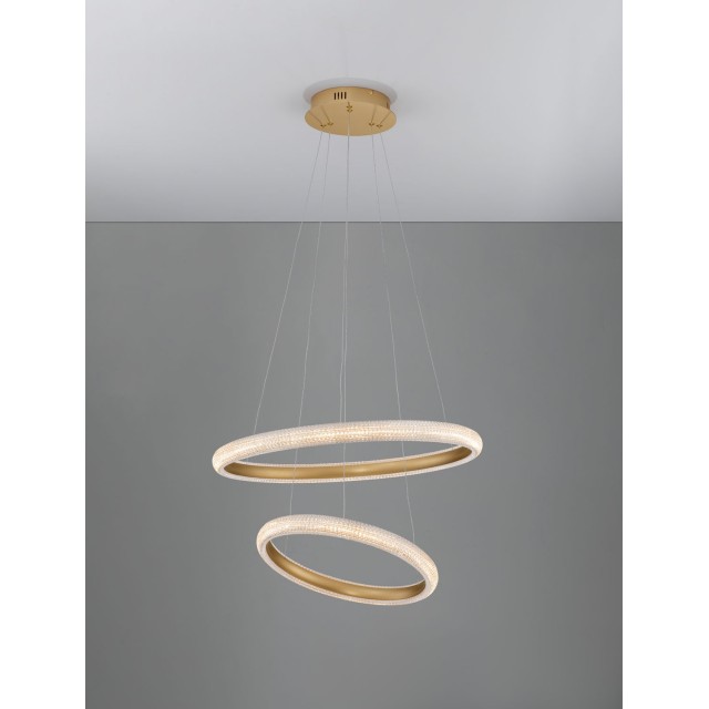 Brass Gold Aluminiun & Acrylic LED 41.5 Watt 230 Volt 3500Lm 3000K IP20 D1: 36.5 D2: 59 H: 120 cm 9748156