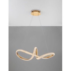 Brass Gold Aluminiun & Acrylic LED 42 Watt 230 Volt 3400Lm 3000K IP20 D: 75.5 H: 120 cm 9748157