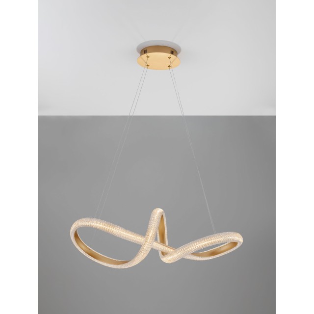 Brass Gold Aluminiun & Acrylic LED 42 Watt 230 Volt 3400Lm 3000K IP20 D: 75.5 H: 120 cm 9748157