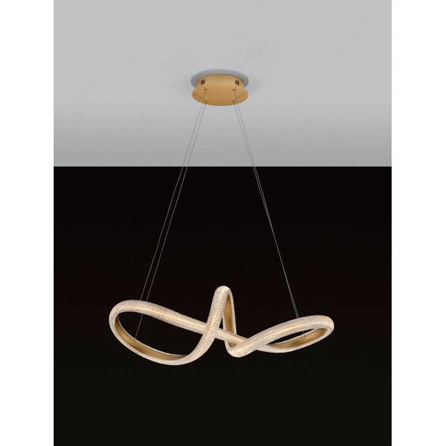 Brass Gold Aluminiun & Acrylic LED 42 Watt 230 Volt 3400Lm 3000K IP20 D: 75.5 H: 120 cm 9748157