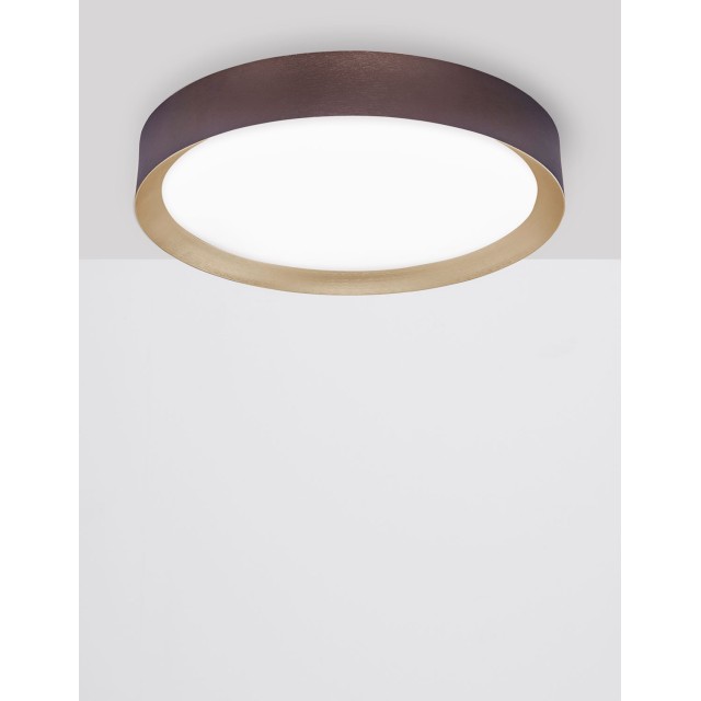Coffee Brown Aluminium Matt White Acrylic Diffuser LED 47 Watt 230 Volt 3525Lm 3000 IP20 D: 55 H: 8.5 cm 9818451
