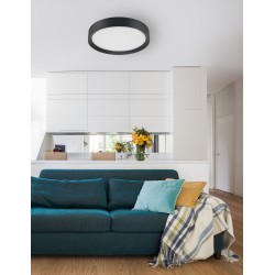 Sandy Black Aluminium Matt White Acrylic Diffuser LED 47 Watt 230 Volt 3525Lm 3000 IP20 D: 55 H: 8.5 cm 9818452
