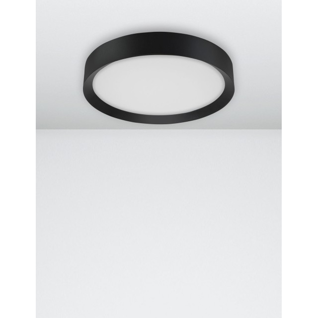 Sandy Black Aluminium Matt White Acrylic Diffuser LED 47 Watt 230 Volt 3525Lm 3000 IP20 D: 55 H: 8.5 cm 9818452