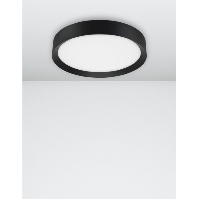 Sandy Black Aluminium Matt White Acrylic Diffuser LED 47 Watt 230 Volt 3525Lm 3000 IP20 D: 55 H: 8.5 cm 9818452