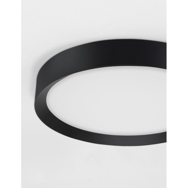 Sandy Black Aluminium Matt White Acrylic Diffuser LED 47 Watt 230 Volt 3525Lm 3000 IP20 D: 55 H: 8.5 cm 9818452