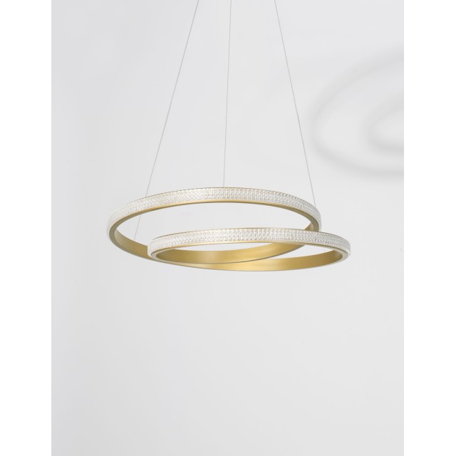 Dimmable Matt Gold Aluminium & Acrylic LED 25 Watt 230 Volt 1900Lm 3000 IP20 D1: 55 D2: 35 H: 120 cm 9818510