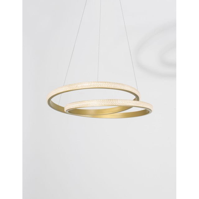 Dimmable Matt Gold Aluminium & Acrylic LED 25 Watt 230 Volt 1900Lm 3000 IP20 D1: 55 D2: 35 H: 120 cm 9818510