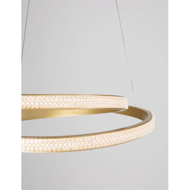 Dimmable Matt Gold Aluminium & Acrylic LED 25 Watt 230 Volt 1900Lm 3000 IP20 D1: 55 D2: 35 H: 120 cm 9818510