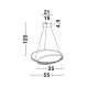 Dimmable Matt Gold Aluminium & Acrylic LED 25 Watt 230 Volt 1900Lm 3000 IP20 D1: 55 D2: 35 H: 120 cm 9818510
