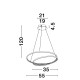 Dimmable Sandy Black Aluminium & Acrylic LED 25 Watt 230 Volt 1900Lm 3000 IP20 D1: 55 D2: 35 H: 120 cm 9818511