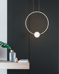 Φωτιστικό Κρεμαστό Εσωτερικού Χώρου με LED Πλακέτα Αλουμινίου Μαύρο Φ43 Celia 9820605 Nova Luce