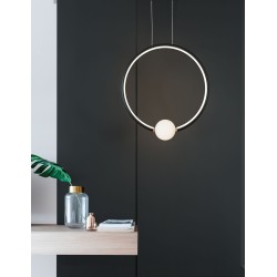 Φωτιστικό Κρεμαστό Εσωτερικού Χώρου με LED Πλακέτα Αλουμινίου Μαύρο Φ43 Celia 9820605 Nova Luce