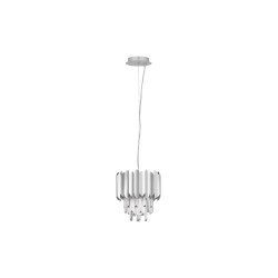 Chrome Aluminum & CrystalLED E14 1x5 Watt 230 VoltIP20 Bulb ExcludedD: 25 H: 120 cm  Adjustable Height