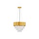 Gold Aluminum & Crystal LED E14 6x5 Watt 230 Volt IP20 Bulb Excluded D: 50 H: 120 cm Adjustable height