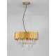 Gold Aluminum & Crystal LED E14 6x5 Watt 230 Volt IP20 Bulb Excluded D: 50 H: 120 cm Adjustable height