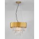 Gold Aluminum & Crystal LED E14 6x5 Watt 230 Volt IP20 Bulb Excluded D: 50 H: 120 cm Adjustable height