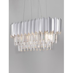 Chrome Aluminum & Crystal LED E14 5x5 Watt 230 Volt IP20 Bulb Excluded L: 70 W: 25 H: 120 cm Adjustable Height
