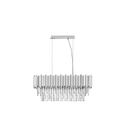 Chrome Aluminum & Crystal LED E14 5x5 Watt 230 Volt IP20 Bulb Excluded L: 70 W: 25 H: 120 cm Adjustable Height