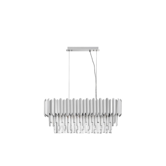 Chrome Aluminum & Crystal LED E14 5x5 Watt 230 Volt IP20 Bulb Excluded L: 70 W: 25 H: 120 cm Adjustable Height