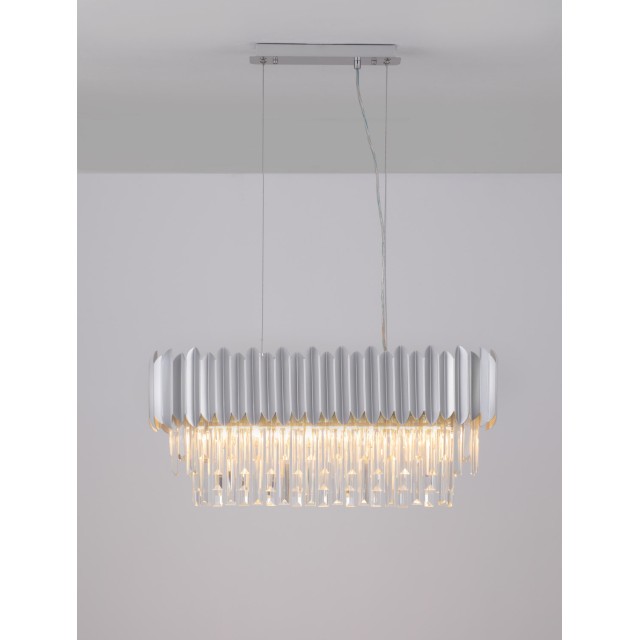Chrome Aluminum & Crystal LED E14 5x5 Watt 230 Volt IP20 Bulb Excluded L: 70 W: 25 H: 120 cm Adjustable Height