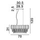 Chrome Aluminum & Crystal LED E14 5x5 Watt 230 Volt IP20 Bulb Excluded L: 70 W: 25 H: 120 cm Adjustable Height