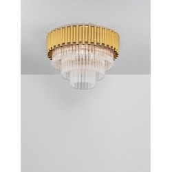 Gold Aluminum & Crystal (118 pcs) LED E14 6x5 Watt 230 Volt IP20 Bulb Excluded D: 50 H: 35.5 cm