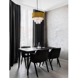 Gold Aluminum & Crystal (96 pcs) LED E14 5x5 Watt 230 Volt IP20 Bulb Excluded D: 39 H1: 35 H2: 120 cm Adjustable Height