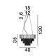 Gold Aluminum & Crystal (96 pcs) LED E14 5x5 Watt 230 Volt IP20 Bulb Excluded D: 39 H1: 35 H2: 120 cm Adjustable Height