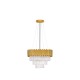 Gold Aluminum & Crystal (120 pcs)LED E14 6x5 Watt 230 VoltIP20 Bulb ExcludedD: 50 H1: 35 H2: 120 cm Adjustable Height