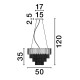 Gold Aluminum & Crystal (120 pcs)LED E14 6x5 Watt 230 VoltIP20 Bulb ExcludedD: 50 H1: 35 H2: 120 cm Adjustable Height