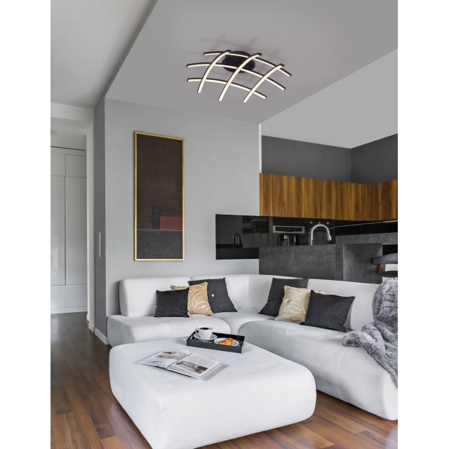 DimmableSandy Black Aluminium& AcrylicLED 36 Watt 230 Volt1800Lm 3000 IP20D : 59 W: 59 H: 15 cm 9848136