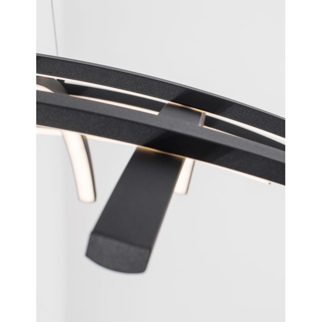 Dimmable Sandy Black Aluminium & Acrylic LED 83 Watt 230 Volt 4000Lm 3000 IP20 D : 81 W: 81 H: 150 cm 9848138