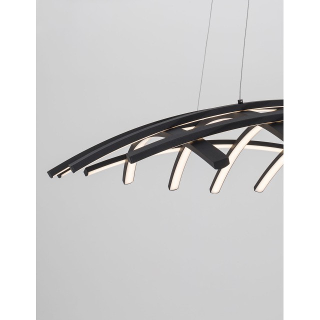 Dimmable Sandy Black Aluminium & Acrylic LED 83 Watt 230 Volt 4000Lm 3000 IP20 D : 81 W: 81 H: 150 cm 9848138