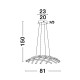 Dimmable Sandy Black Aluminium & Acrylic LED 83 Watt 230 Volt 4000Lm 3000 IP20 D : 81 W: 81 H: 150 cm 9848138