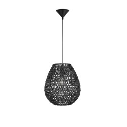Black Paper Black Fabric Wire & Base LED LED E27 1x12 Watt 230 Volt IP20 Bulb Excluded D: 30.5 H1: 33 H2: 215 cm 9858713