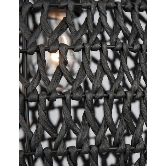 Black Paper Black Fabric Wire & Base LED LED E27 1x12 Watt 230 Volt IP20 Bulb Excluded D: 30.5 H1: 33 H2: 215 cm 9858713