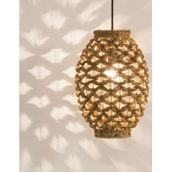 Dried Water Hyacinth Black Fabric Wire & Base LED LED E27 1x12 Watt 230 Volt IP20 Bulb Excluded D: 24.5 H1: 35.5 H2: 215 cm 9858748