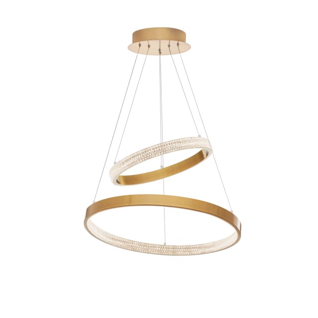 Antique Gold Brass Aluminium & Acrylic LED 60 Watt 230 Volt 3113Lm 3000 IP20 D: 60 H: 120 cm 9862852