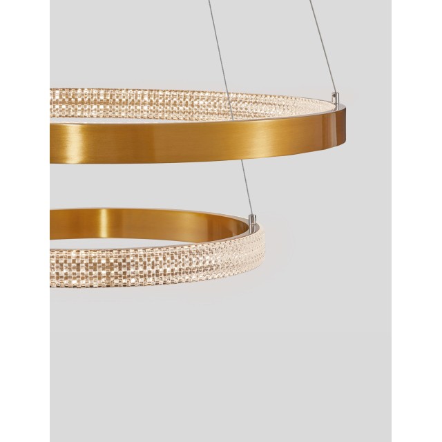 Antique Gold Brass Aluminium & Acrylic LED 60 Watt 230 Volt 3113Lm 3000 IP20 D: 60 H: 120 cm 9862852
