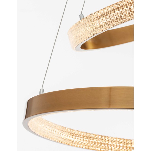 Antique Gold Brass Aluminium & Acrylic LED 60 Watt 230 Volt 3113Lm 3000 IP20 D: 60 H: 120 cm 9862852