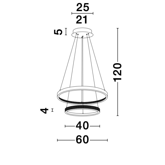 Antique Gold Brass Aluminium & Acrylic LED 60 Watt 230 Volt 3113Lm 3000 IP20 D: 60 H: 120 cm 9862852