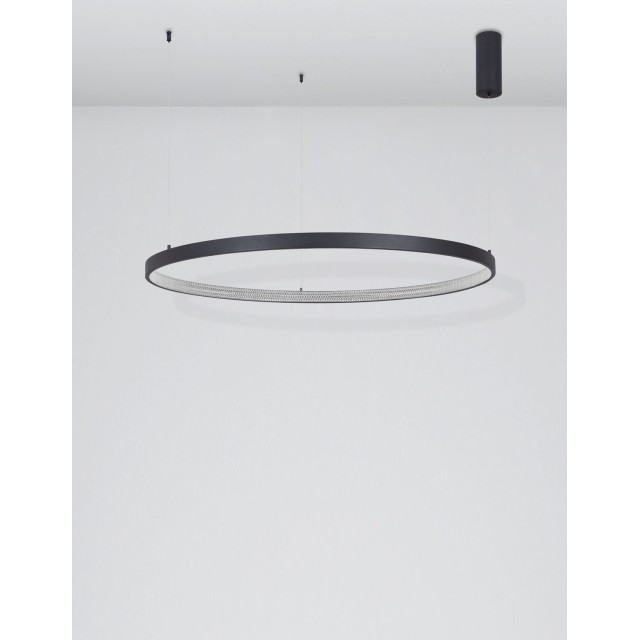 Dimmable Sandy Black Aluminium & Acrylic LED 60 Watt 230 Volt 4030Lm 3000 IP20 D: 110 H1: 4 H 2: 120 cm 9865110