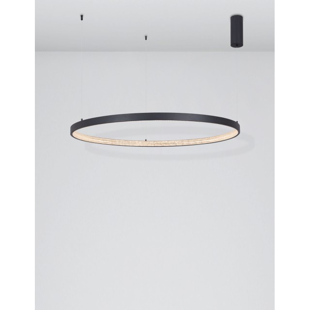 Dimmable Sandy Black Aluminium & Acrylic LED 60 Watt 230 Volt 4030Lm 3000 IP20 D: 110 H1: 4 H 2: 120 cm 9865110