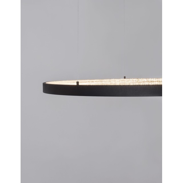 Dimmable Sandy Black Aluminium & Acrylic LED 60 Watt 230 Volt 4030Lm 3000 IP20 D: 110 H1: 4 H 2: 120 cm 9865110