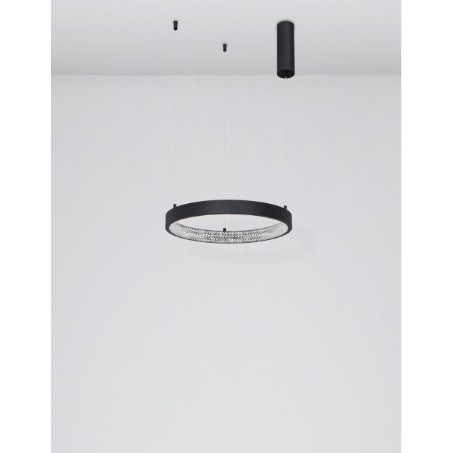 Dimmable Sandy Black Aluminium & Acrylic LED 25 Watt 230 Volt 1800Lm 3000 IP20 40 D: 40 H1: 4 H2: 120 cm 9865140