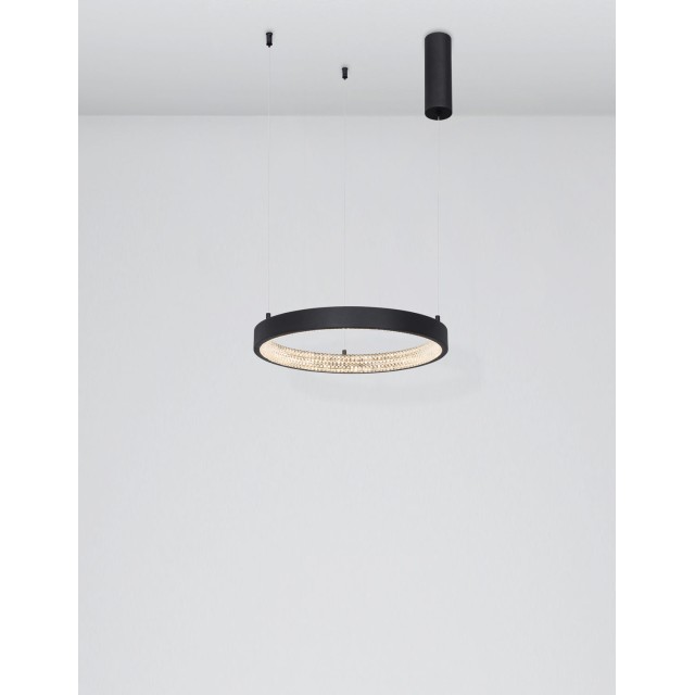 Dimmable Sandy Black Aluminium & Acrylic LED 25 Watt 230 Volt 1800Lm 3000 IP20 40 D: 40 H1: 4 H2: 120 cm 9865140