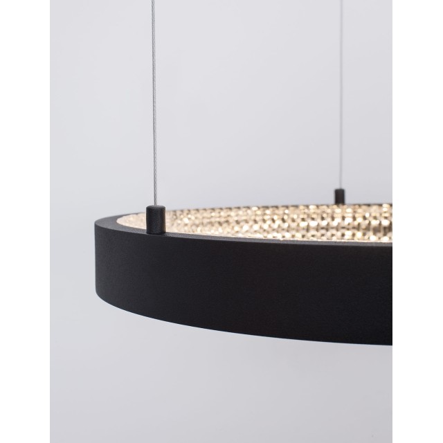 Dimmable Sandy Black Aluminium & Acrylic LED 25 Watt 230 Volt 1800Lm 3000 IP20 40 D: 40 H1: 4 H2: 120 cm 9865140