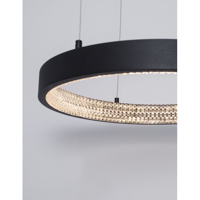 Dimmable Sandy Black Aluminium & Acrylic LED 25 Watt 230 Volt 1800Lm 3000 IP20 40 D: 40 H1: 4 H2: 120 cm 9865140