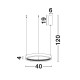 Dimmable Sandy Black Aluminium & Acrylic LED 25 Watt 230 Volt 1800Lm 3000 IP20 40 D: 40 H1: 4 H2: 120 cm 9865140